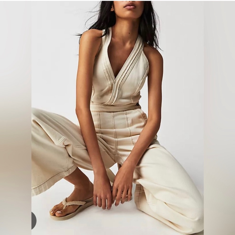 NWT Etica Carpenter White Jumpsuit Size S